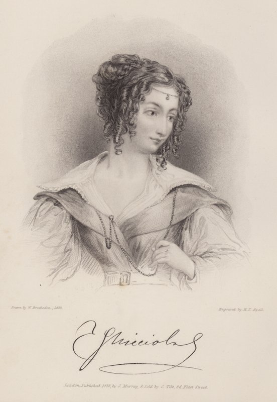 Contessa Teresa Guiccioli, amante di Lord Byron (incisione) da Henry Thomas (after) Ryall