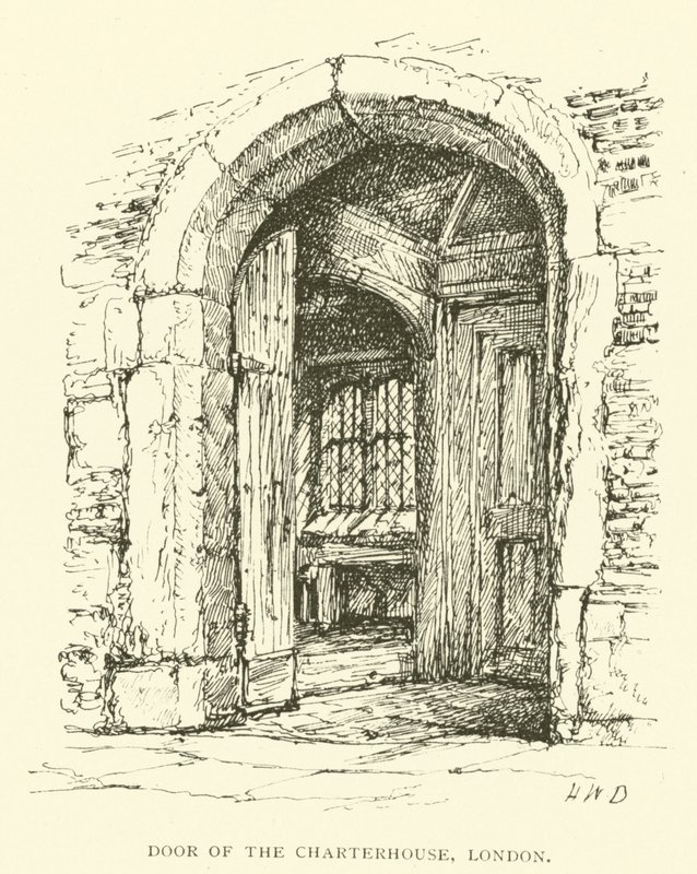 Porta della Certosa, Londra (incisione) da Henry William Brewer