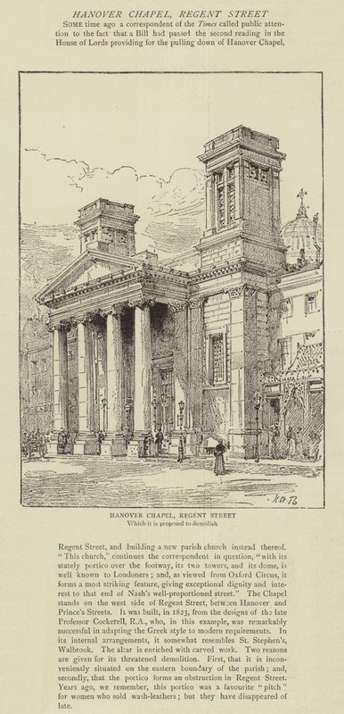 Cappella di Hannover, Regent Street da Henry William Brewer