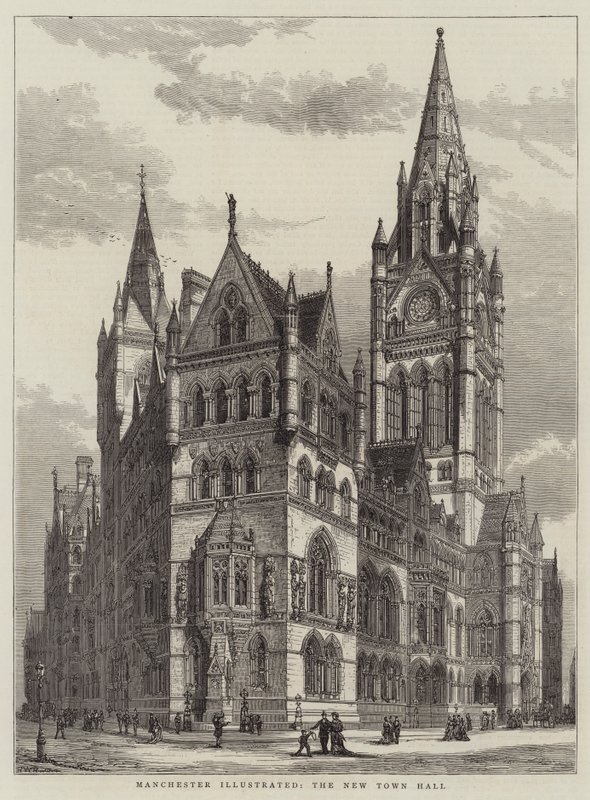 Manchester Illustrata, il Nuovo Municipio da Henry William Brewer