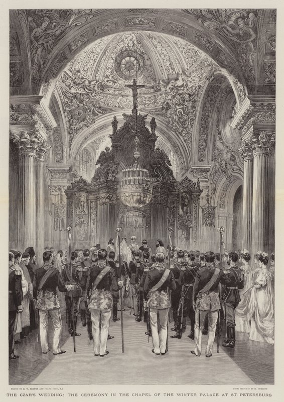 Il matrimonio dello zar, la cerimonia nella cappella del Palazzo d