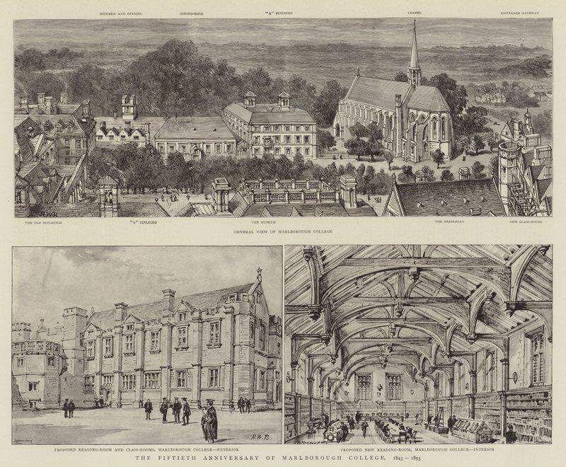 Il cinquantesimo anniversario del Marlborough College, 1843-1893 da Henry William Brewer