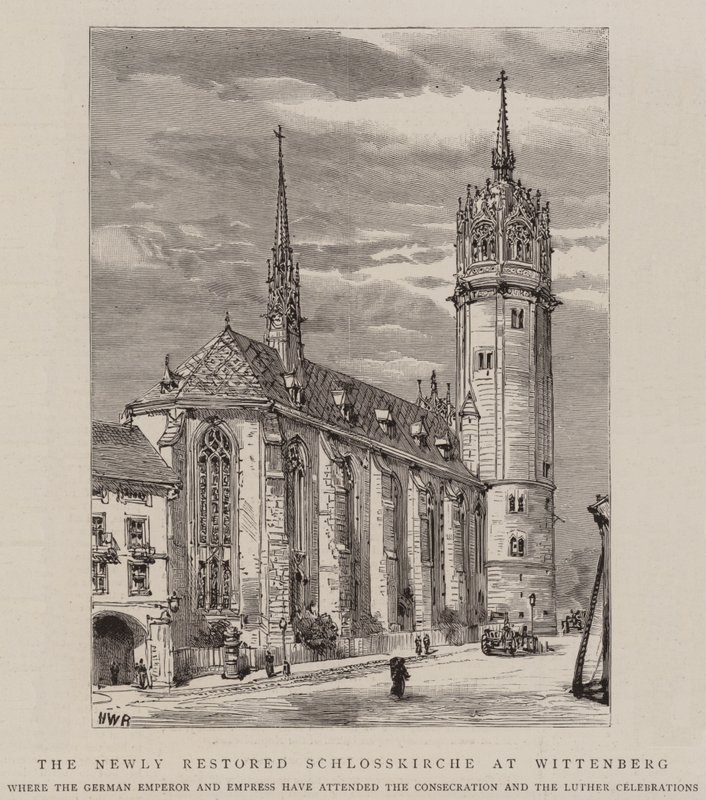 Il recentemente restaurato Schlosskirche a Wittenberg da Henry William Brewer
