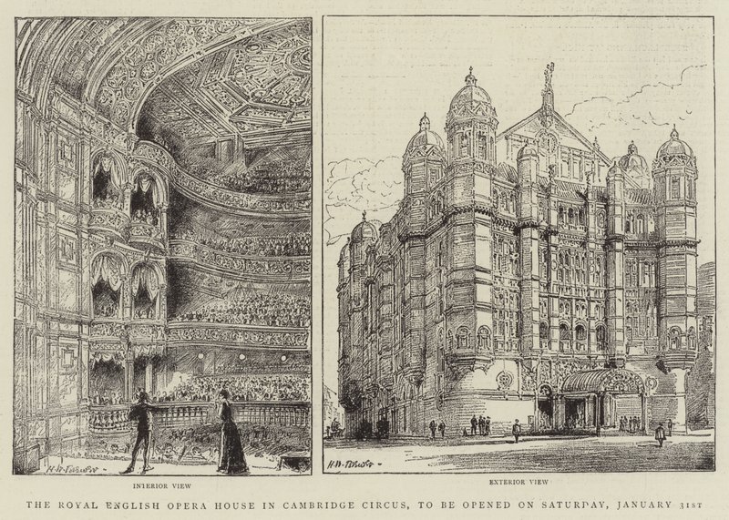 Il Royal English Opera House a Cambridge Circus, da aprire sabato 31 gennaio da Henry William Brewer