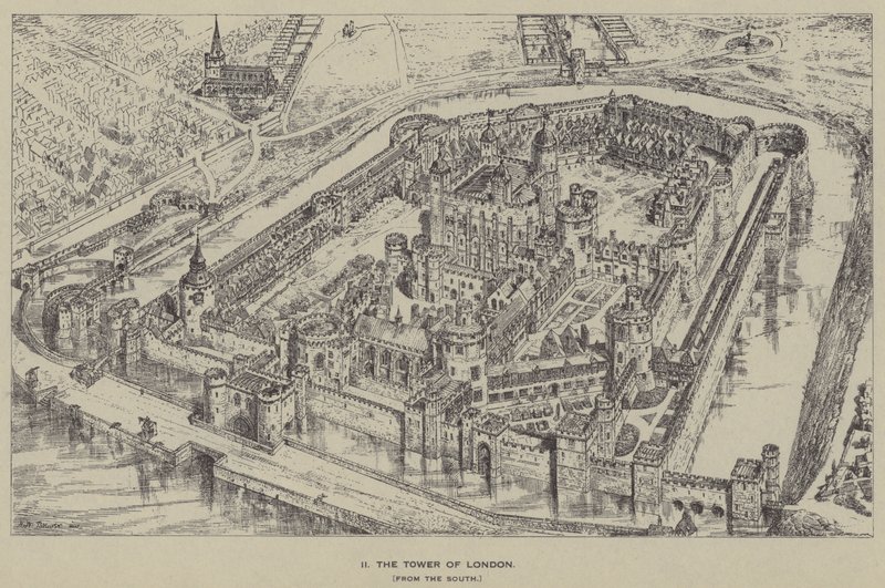 La Torre di Londra, dal sud da Henry William Brewer