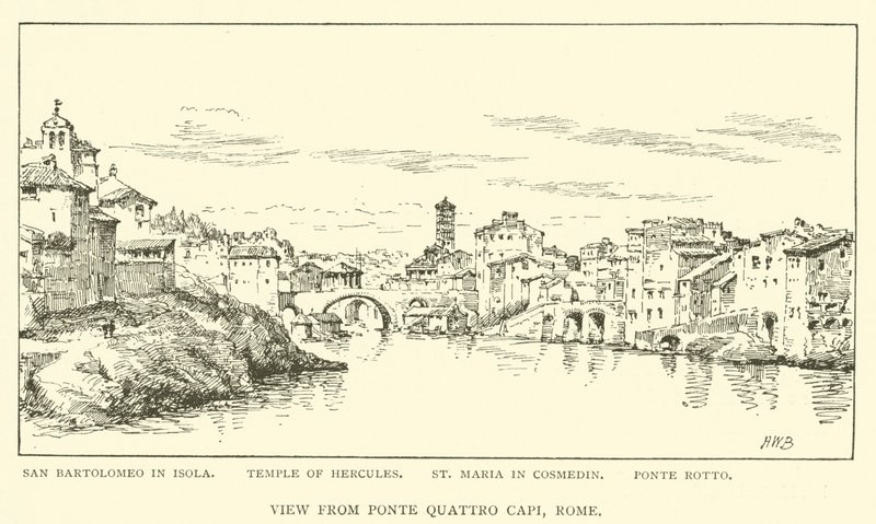 Vista dal Ponte Quattro Capi, Roma da Henry William Brewer