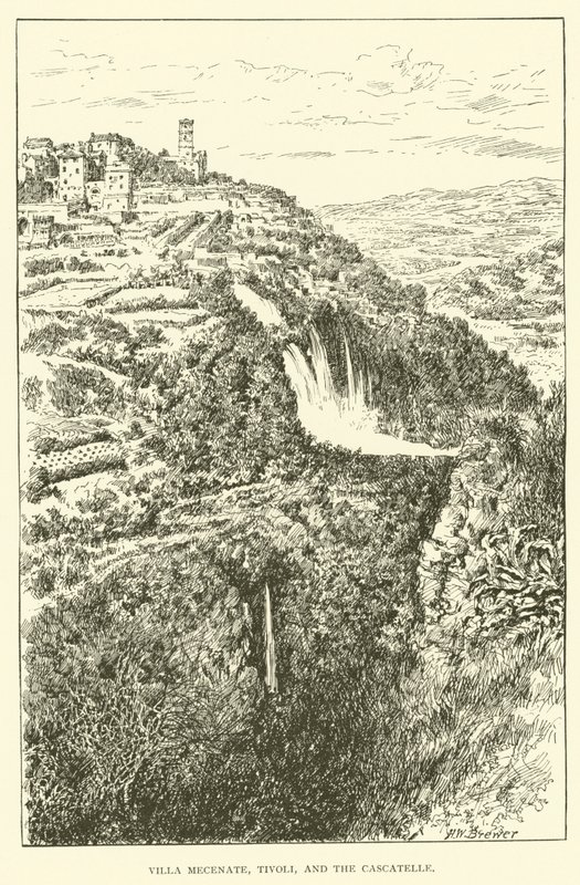 Villa Mecenate, Tivoli, e le Cascatelle da Henry William Brewer