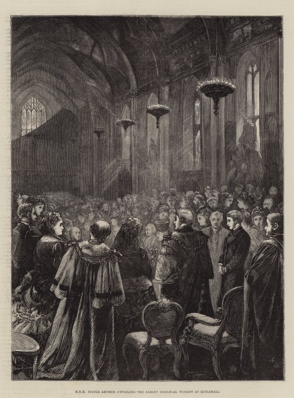 SAR il Principe Arturo svela la Finestra del Memoriale di Alberto alla Guildhall da Henry Woods