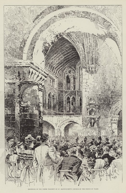 Riapertura del transetto nord della chiesa di San Bartolomeo da parte del Principe di Galles da Herbert Railton