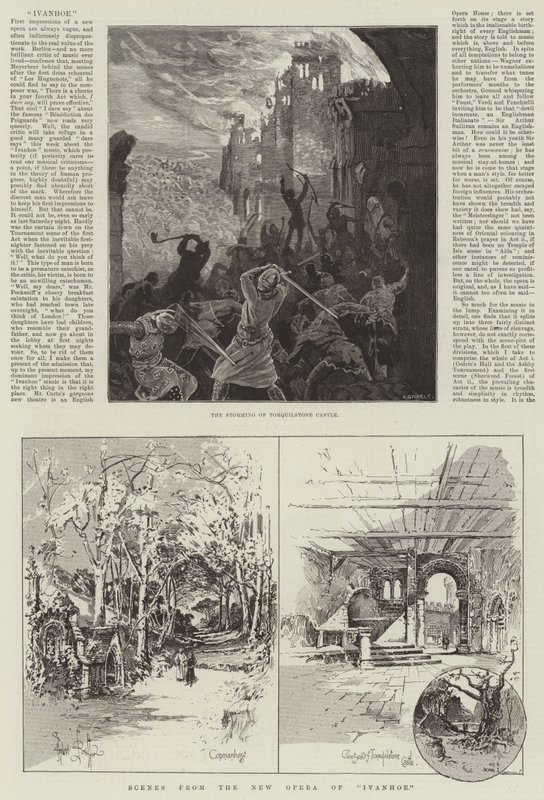 Scene dalla nuova opera di Ivanhoe da Herbert Railton