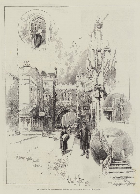 Porta di San Giovanni, Clerkenwell, visitata dal Principe di Galles il 24 giugno da Herbert Railton