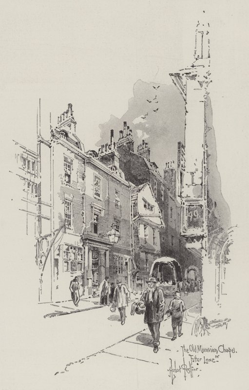 La vecchia cappella morava in Fetter Lane da Herbert Railton