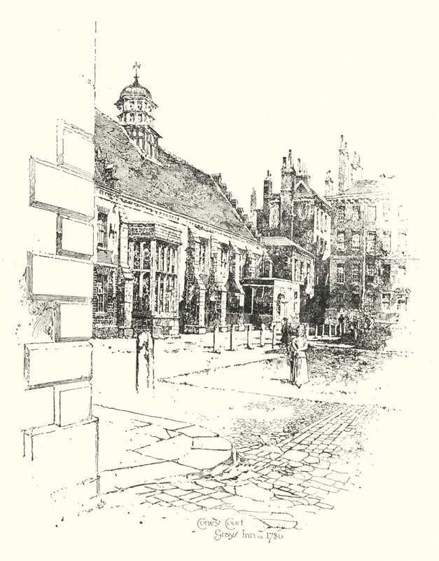 Coney Court, Grays Inn, nel 1780 da Herbert (after) Railton