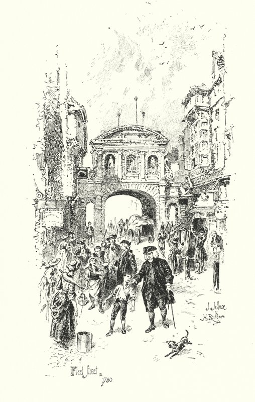 Dr Johnson, Fleet Street, Londra, nel 1780 da Herbert (after) Railton