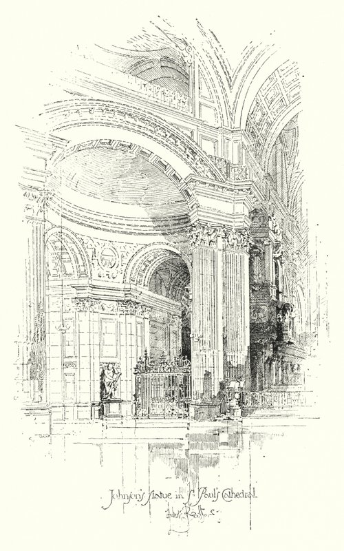 Statua del Dr Johnson, Cattedrale di St Paul, Londra da Herbert (after) Railton