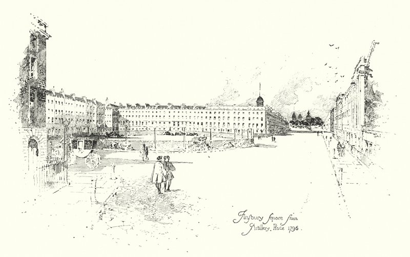 Finsbury Square, da Artillery Place, Londra da Herbert (after) Railton