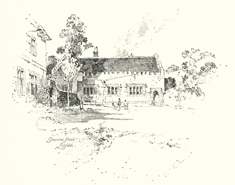 Scuola di grammatica, Lichfield, dove il Dr Johnson andò a scuola da Herbert (after) Railton