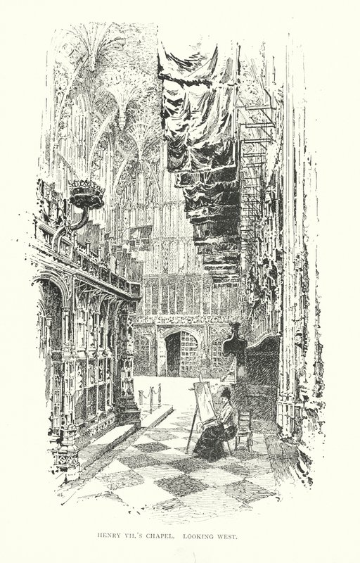 Cappella di Enrico VII, vista verso ovest da Herbert (after) Railton