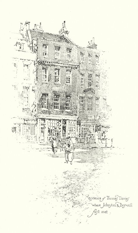 Residenza di Thomas Davies, Londra, dove il Dr Johnson e James Boswell si incontrarono per la prima volta da Herbert (after) Railton