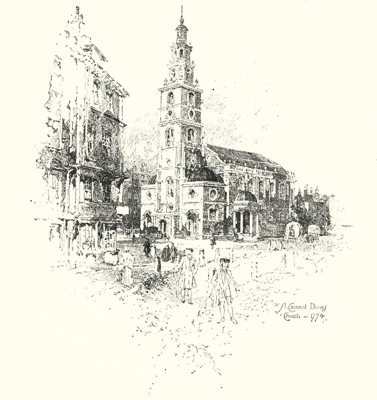 Chiesa di San Clemente Danese, Londra, nel 1774 da Herbert (after) Railton