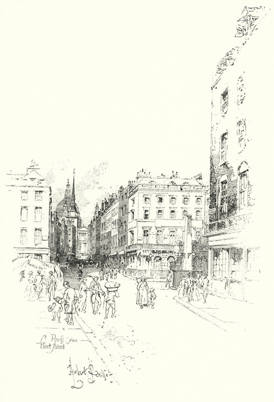 Cattedrale di St Paul, da Fleet Street, Londra da Herbert (after) Railton