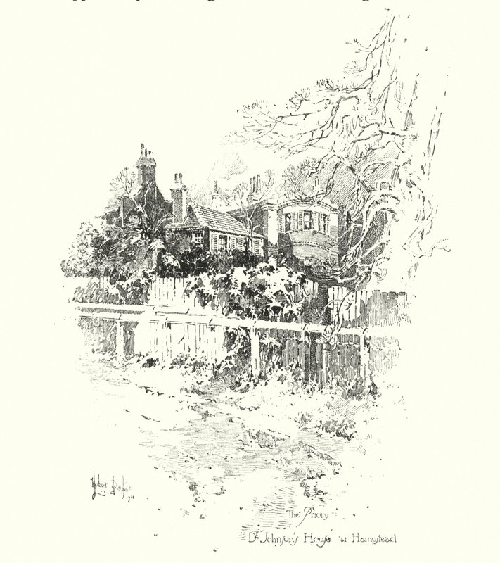 Il Priorato, Casa del Dr Johnson, a Hampstead, Londra da Herbert (after) Railton