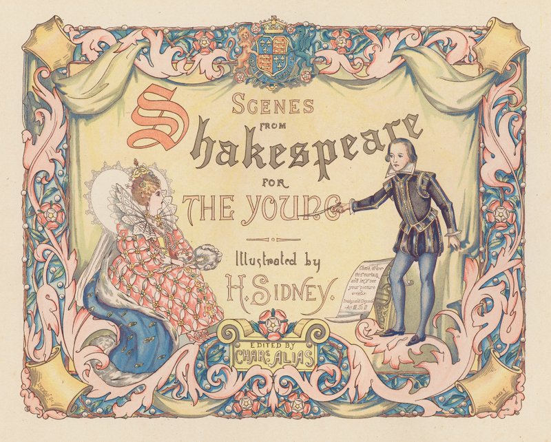 Illustrazione della pagina del titolo per Scene da Shakespeare per i giovani da Herbert (after) Sidney