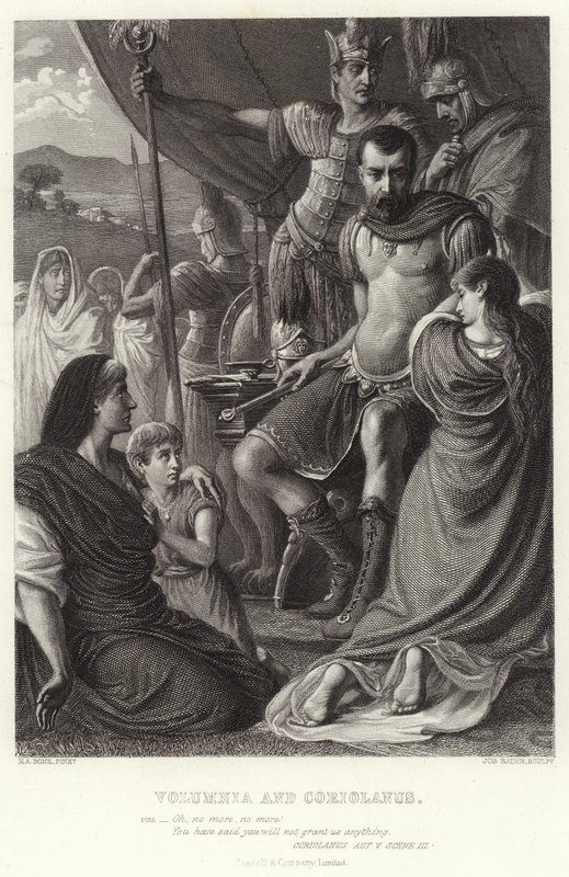 Volumnia e Coriolano, Coriolano, Atto V, Scena III da Herbert Alfred Bone