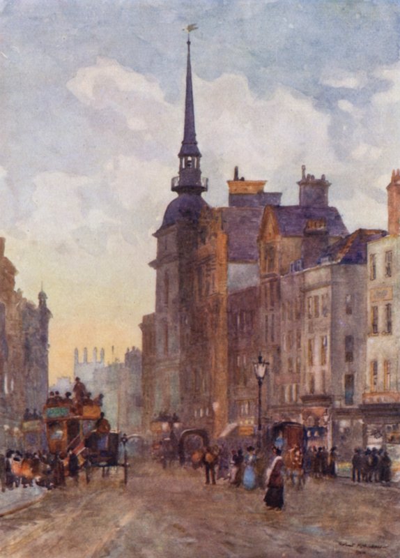 Guardando giù da Ludgate Hill dai gradini di St Paul
