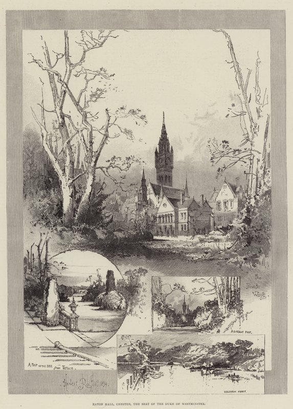 Eaton Hall, Chester, la residenza del Duca di Westminster da Herbert Railton