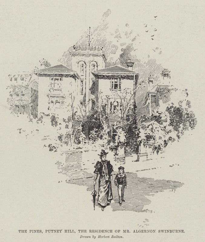 The Pines, Putney Hill, la residenza di Mr. Algernon Swinburne da Herbert Railton