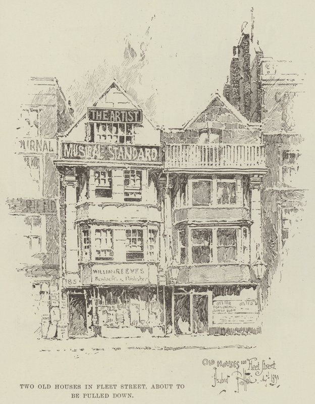 Due Vecchie Case in Fleet Street, in procinto di essere demolite da Herbert Railton