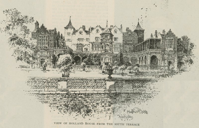 Veduta di Holland House dalla terrazza sud da Herbert Railton
