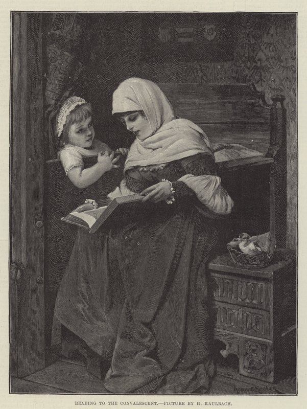 Lettura al convalescente da Hermann Kaulbach