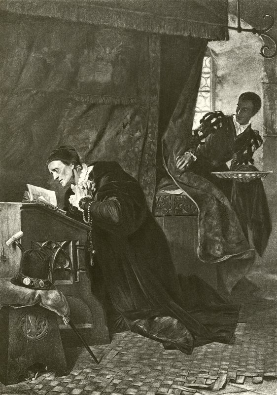 Luigi XI e Oliver Le Dain (incisione) da Hermann Kaulbach