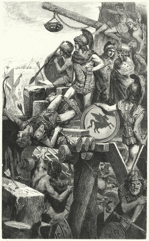 Alessandro Magno assedia Tiro, 332 a.C. da Hermann Vogel