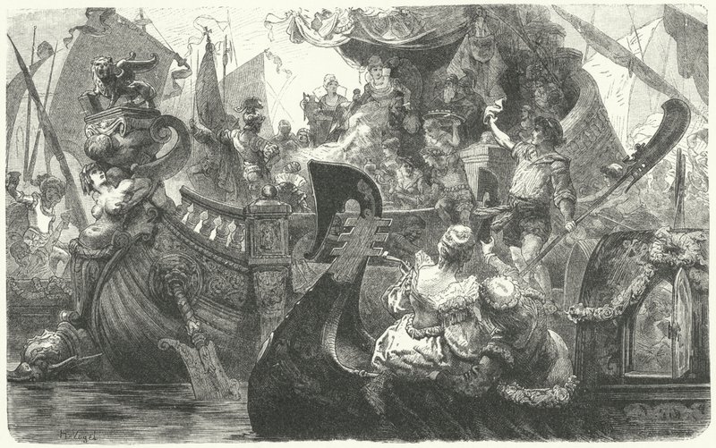 Caterina Cornaro che salpa da Venezia per diventare regina di Cipro, 1472 da Hermann Vogel