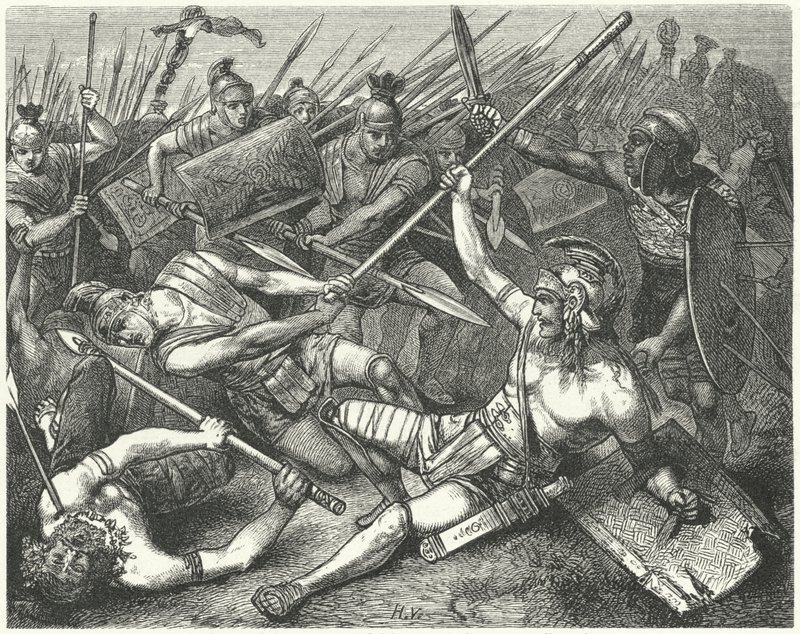 Morte di Spartaco, 71 a.C. da Hermann Vogel