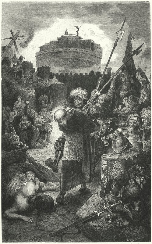 Lanzichenecchi tedeschi che saccheggiano Roma, 1527 da Hermann Vogel