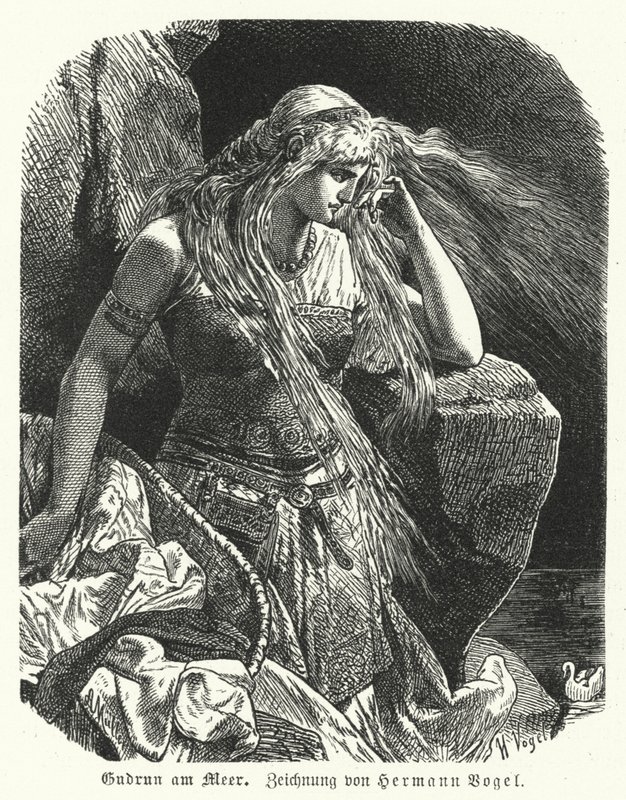 Gudrun accanto al mare da Hermann Vogel
