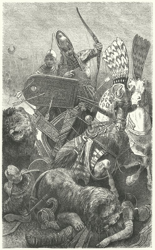 Ramses il Grande alla Battaglia di Kadesh, 1274 a.C. da Hermann Vogel