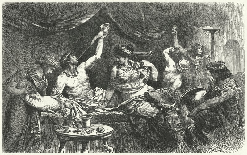 Baccanale romano al tempo di Messalina, I secolo da Hermann Vogel