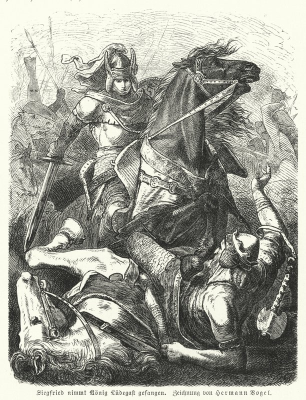 Sigfrido cattura il Re Ludegast da Hermann Vogel
