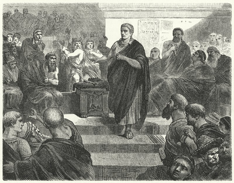 Silla si dimette da dittatore di Roma, 81 a.C. da Hermann Vogel