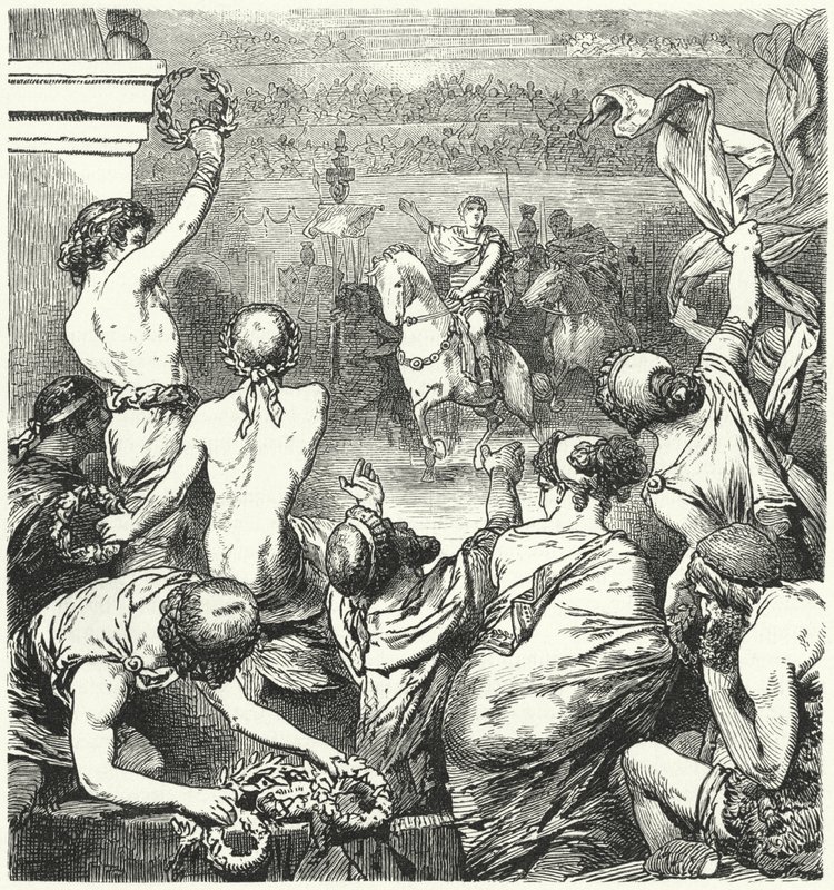 Tito Quinzio Flaminino proclama la libertà degli stati greci, 196 a.C. da Hermann Vogel