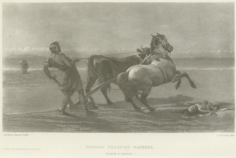 Ulisse che finge pazzia (incisione) da Heywood Hardy