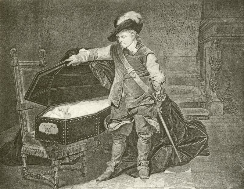 Oliver Cromwell che guarda il Cadavere di Re Carlo I da Hippolyte Delaroche