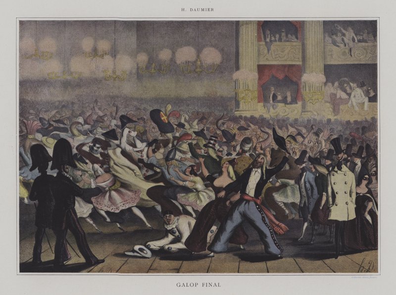 Galoppo Finale (litografia a colori) da Honore (after) Daumier