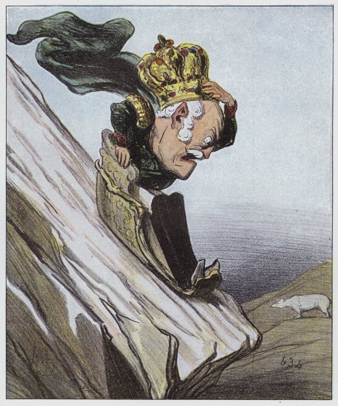 Su una pendenza alquanto pericolosa da Honore (after) Daumier