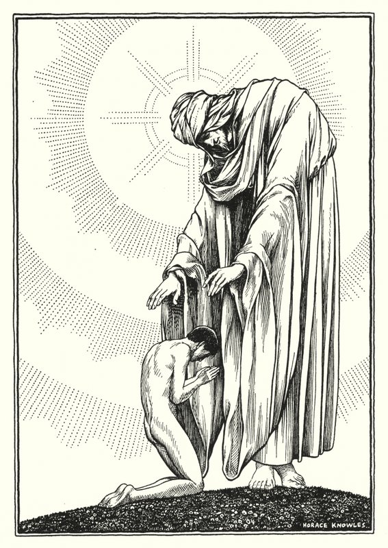 Illustrazione del Discorso della montagna (incisione) da Horace J. Knowles